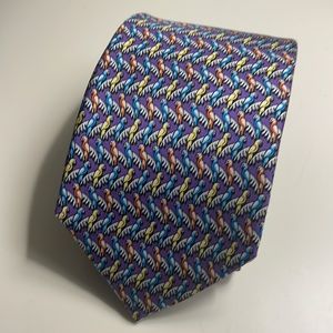 Cremieux Men’s Tie Silk Parrots Print Multicolor